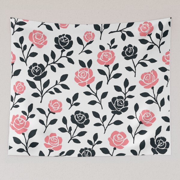 Item preview, Pink and black rose pattern designed and sold by uunaa.