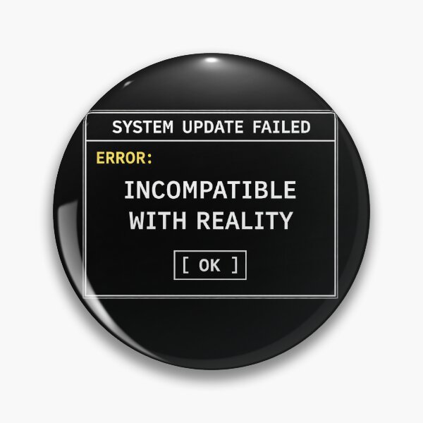 Artikelvorschau, Systemupdate fehlgeschlagen – Nicht kompatibel mit der Realität | Retro Computer Humor entworfen und verkauft von Mad Factory Designs.