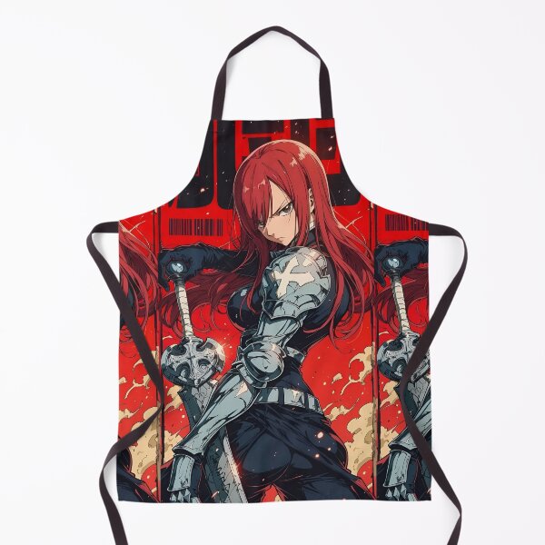 Aperçu de l'œuvre Guerrière en armure cramoisie style manga dark fantasy | Cheveux rouges créée et vendue par Dyan4.
