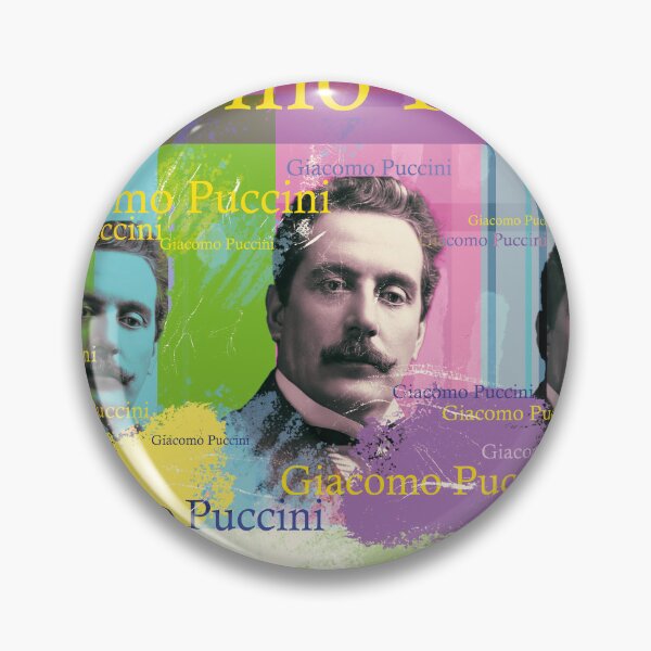 Artikelvorschau, Giacomo Puccini, Opernlegende als farbenfrohe Pop-Art Collage entworfen und verkauft von Mauswohn.