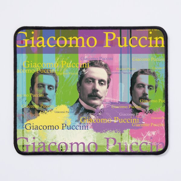 Item preview, Giacomo Puccini, opera legend as a colorful pop art collage designed and sold by Mauswohn.