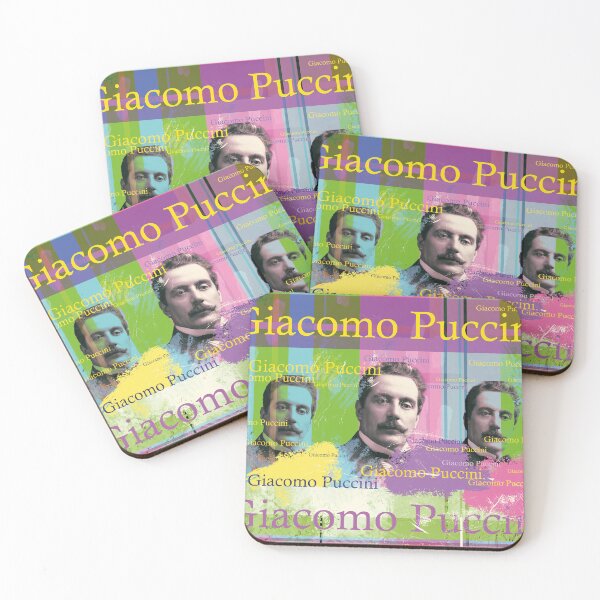 Item preview, Giacomo Puccini, opera legend as a colorful pop art collage designed and sold by Mauswohn.