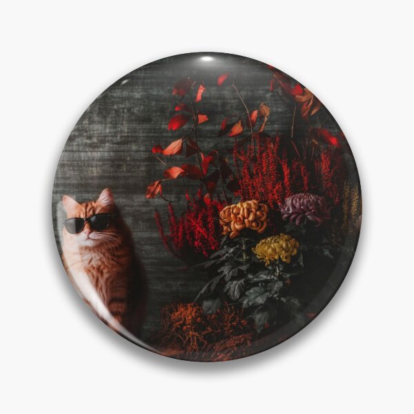 Item preview, Autumn Cat Still Life – Moody Floral Aesthetic Cozy Home Decor Art designed and sold by IconicDesignsXd.