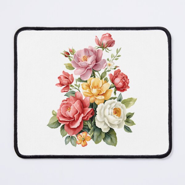 Item preview, Multi-Color Peony Bouquet - Pink Red White Yellow Elegant Floral Art Print designed and sold by DesignArtist.ia.