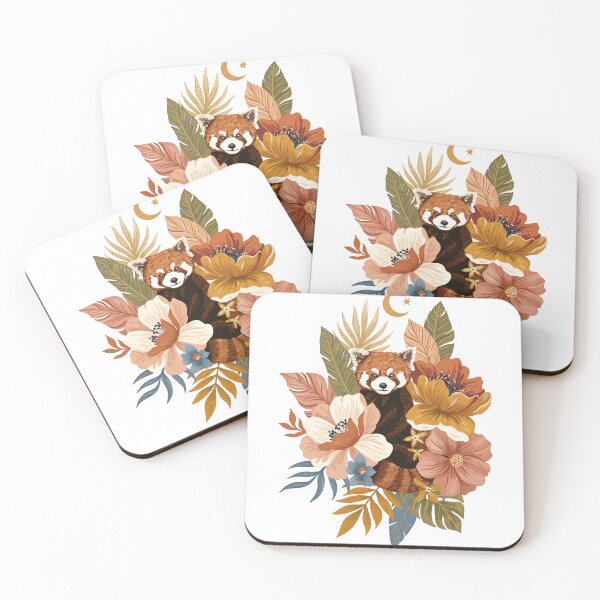Item preview, Red Panda Floral Night Sky designed and sold by mmartabc.