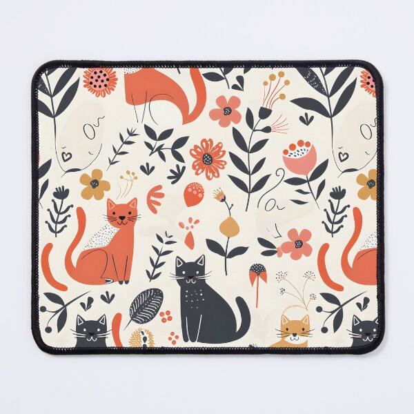 Item preview, Floral Folk Cat Pattern designed and sold by xiao xuans.