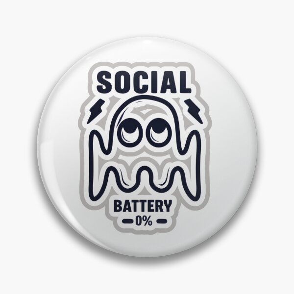 Item preview, Social Battery 0% Funny Introvert Ghost Meme designed and sold by Venicia1.
