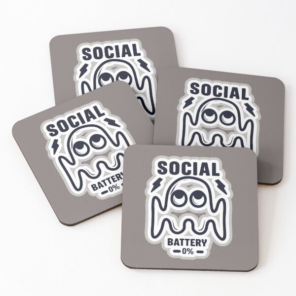 Item preview, Social Battery 0% Funny Introvert Ghost Meme designed and sold by Venicia1.