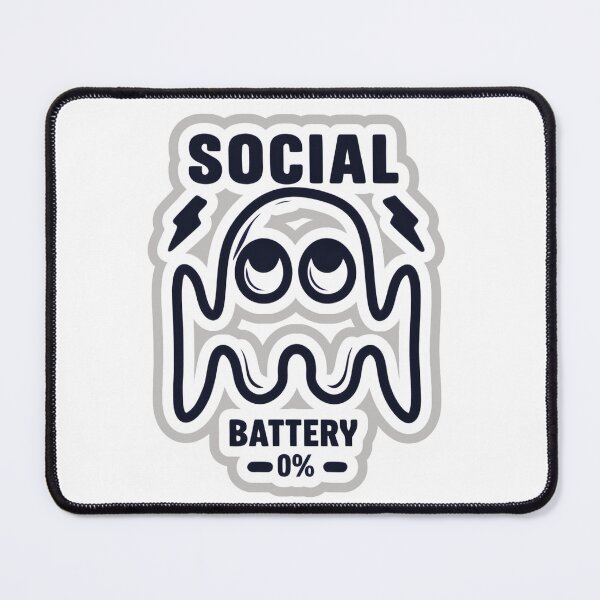 Item preview, Social Battery 0% Funny Introvert Ghost Meme designed and sold by Venicia1.