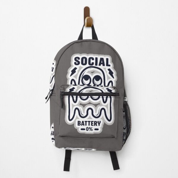Item preview, Social Battery 0% Funny Introvert Ghost Meme designed and sold by Venicia1.