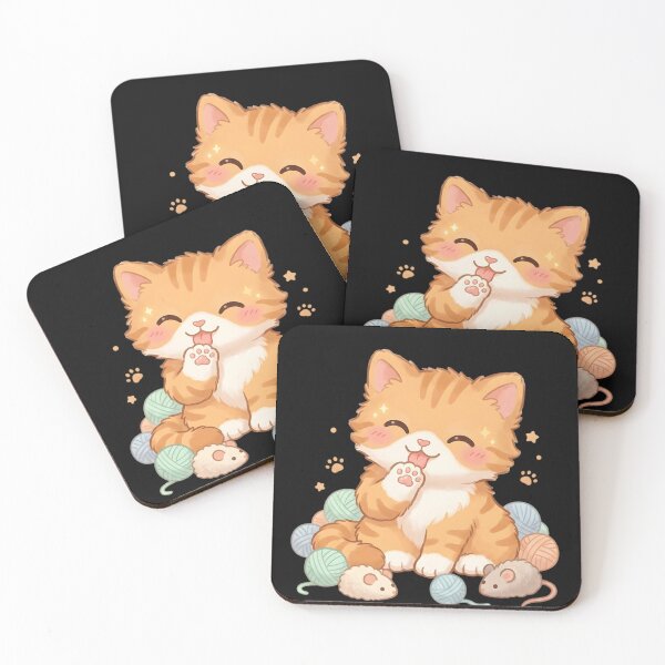 Item preview, Adorable Kitten Playing with Yarn and Little Mice designed and sold by RizziesDesign.