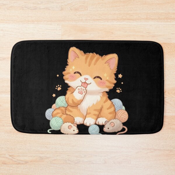 Item preview, Adorable Kitten Playing with Yarn and Little Mice designed and sold by RizziesDesign.