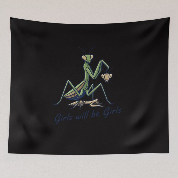 Item preview, Funny Retro Girl Will Be Girls Praying Mantis designed and sold by WeirdlyRare.