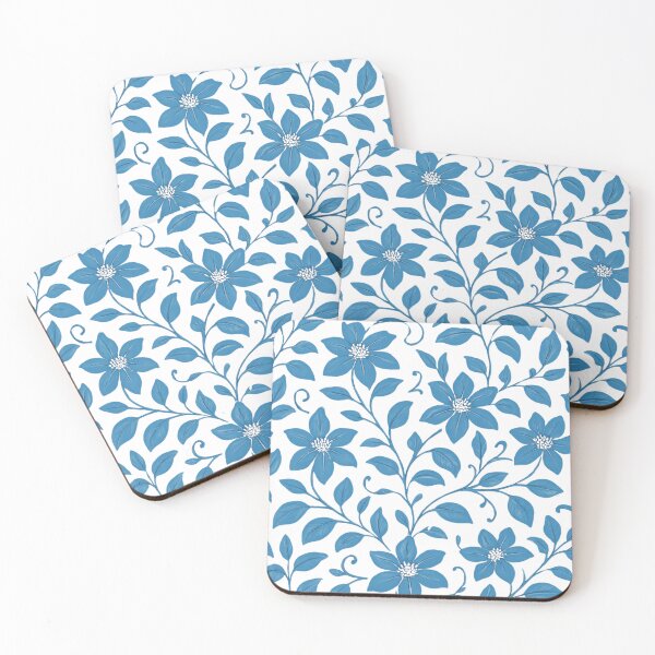 Item preview, Blue Clemantis pattern designed and sold by uunaa.