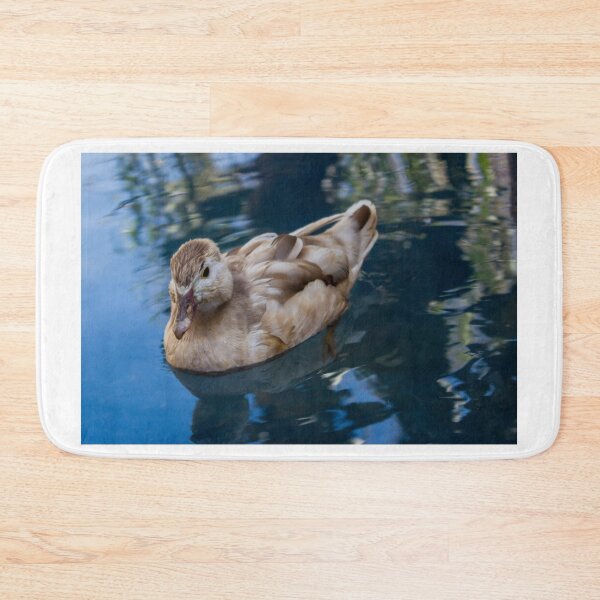 Item preview, Brown Duck Swimming in Calm Reflective Pond Water With Soft Natural Light Close-Up designed and sold by Nmallia.