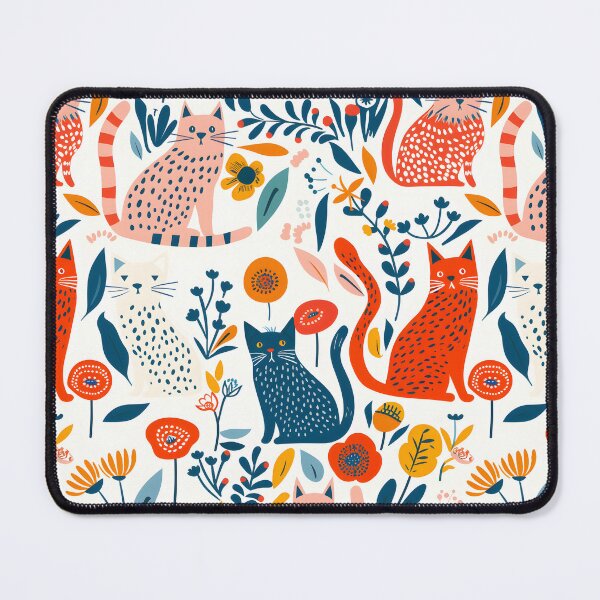 Item preview, Floral Folk Cat Pattern designed and sold by xiao xuans.