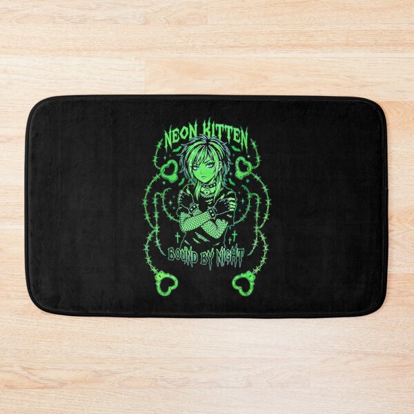 Item preview, Gothic Anime Girl Neon Green Logo Neon Kitten Bound by Night designed and sold by D6rkT3chDemon.