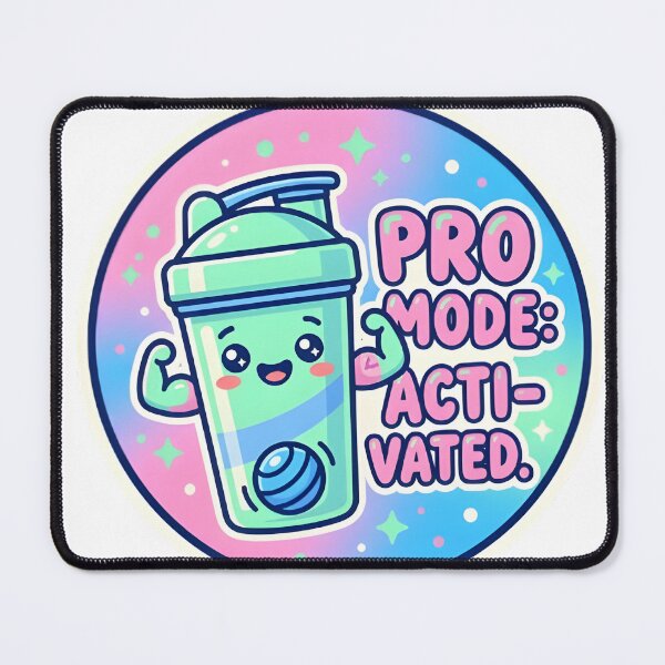 Item preview, Pro Mode Activated Kawaii Protein Shaker Sticker designed and sold by PuddlePixels.