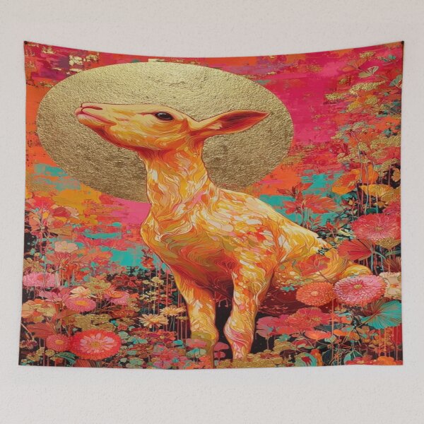 Item preview, The Aureate Fawn: Guardian of the Gilded Bloom designed and sold by Overthinker9.