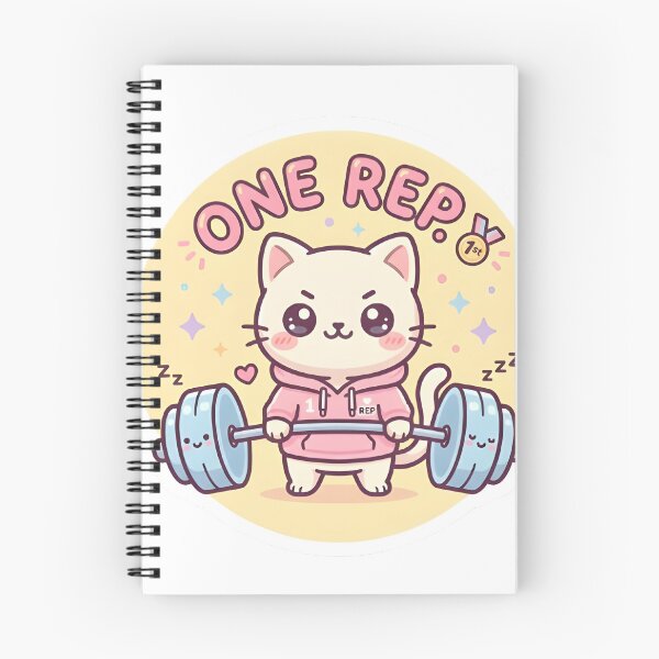 Item preview, One Rep Strong Cat Kawaii Deadlift Sticker designed and sold by PuddlePixels.