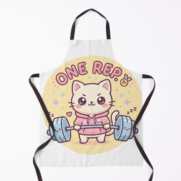 Item preview, One Rep Strong Cat Kawaii Deadlift Sticker designed and sold by PuddlePixels.