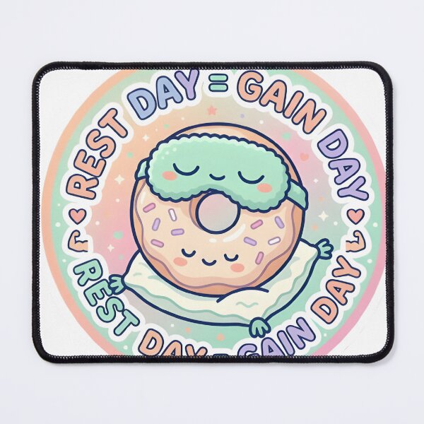 Item preview, Rest Day Gain Day Sleepy Kawaii Donut Sticker designed and sold by PuddlePixels.