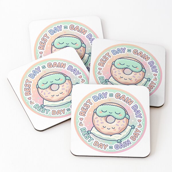 Item preview, Rest Day Gain Day Sleepy Kawaii Donut Sticker designed and sold by PuddlePixels.