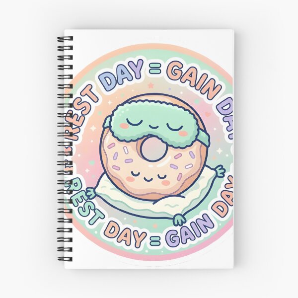Item preview, Rest Day Gain Day Sleepy Kawaii Donut Sticker designed and sold by PuddlePixels.