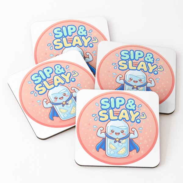 Item preview, Sip and Slay Kawaii Hydration Hero Sticker designed and sold by PuddlePixels.