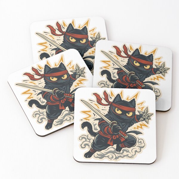 Item preview, Ninja Cat Samurai Warrior Cute Funny Anime Style designed and sold by ZenvyraLab.