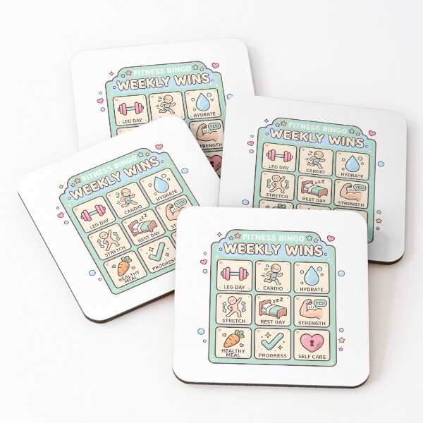 Item preview, Weekly Wins Fitness Bingo Kawaii Tracker Sticker designed and sold by PuddlePixels.