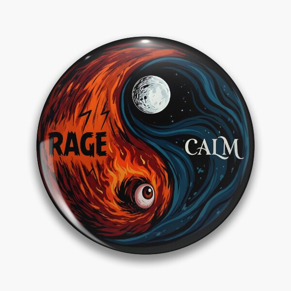 Item preview, Yin Yang Rage and Calm: Fire Eye & Moon Night Sky Duality Art designed and sold by SideKickCreates.