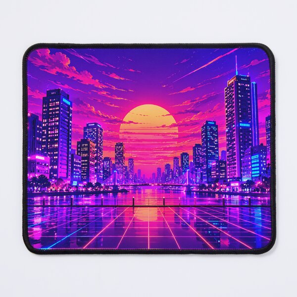 Item preview, Synthwave City Sunset Retro 80s Futuristic Neon Skyline designed and sold by irfanshikh.