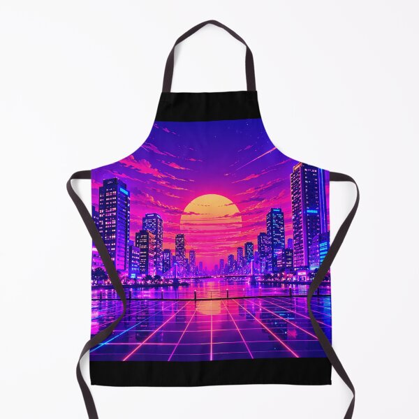 Item preview, Synthwave City Sunset Retro 80s Futuristic Neon Skyline designed and sold by irfanshikh.