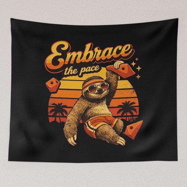 Item preview, Retro Sloth: Embrace the Pace – Bouldering Sloth designed and sold by Pineapple-Tree.