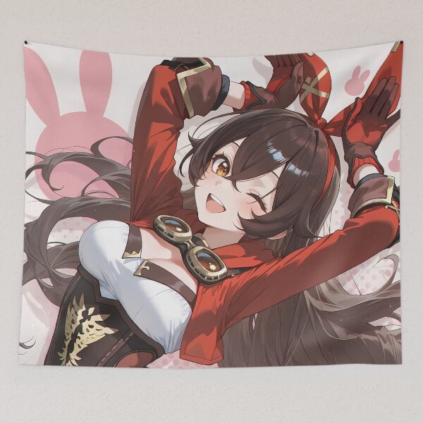 Item preview, Amber Genshin Impact Winking Action Pose With Bunny Motif designed and sold by 108Recordings.