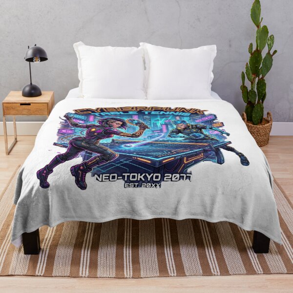 Item preview, Cyberpunk Table Tennis Superhero: Futuristic Cyborg Ping Pong Warrior Multi-Color T-Shirt designed and sold by OhMyPingCo.