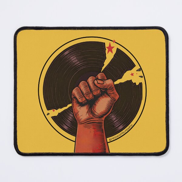 Item preview, Music Revolution - Raised Fist Breaking Vinyl Record Art #1 designed and sold by Message from Earth.