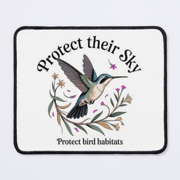 Item preview, Protect Their Sky Hummingbird Sticker – Cute Bird Conservation Floral Design for Nature Lovers & Eco Friendly Gift Buyers designed and sold by GemBob Creations.