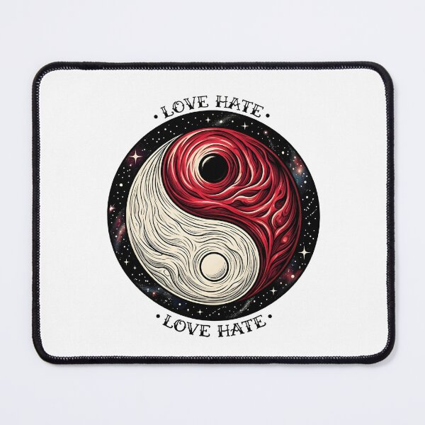 Item preview, Cosmic Love Hate Yin Yang - Red & White Duality Space Art designed and sold by SideKickCreates.