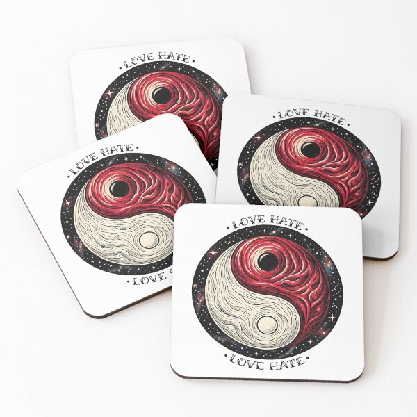 Item preview, Cosmic Love Hate Yin Yang - Red & White Duality Space Art designed and sold by SideKickCreates.