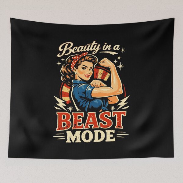 Item preview, Pin-Up Beast Mode: Beauty meets Muscle Retro designed and sold by Pineapple-Tree.