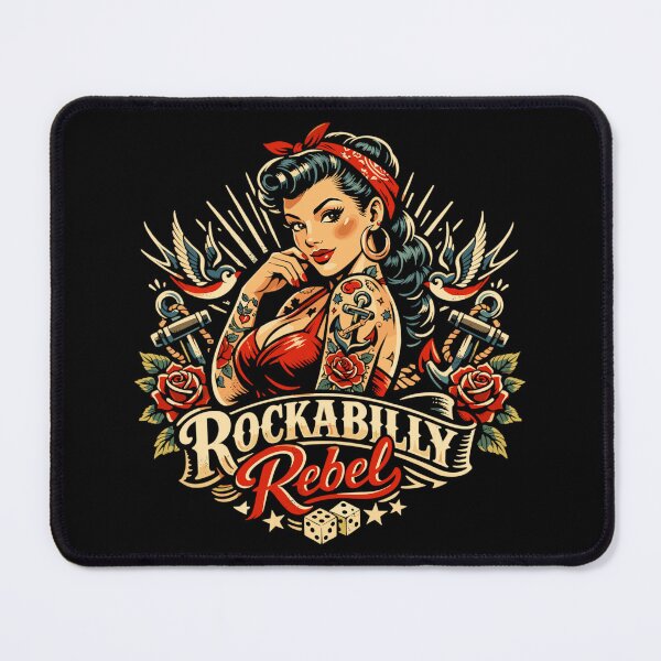 Item preview, Rockabilly Rebel: Pin-Up with Old School Tattoo designed and sold by Pineapple-Tree.