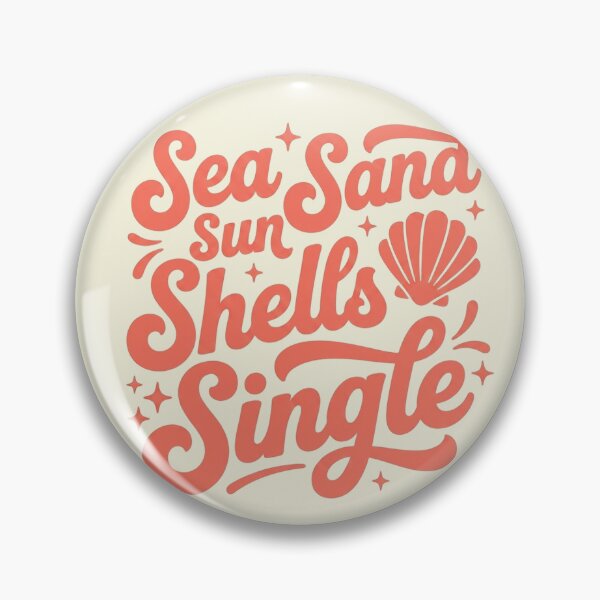 Item preview, Sea Sun Sand Shells Single, Funny Beach Breakup Design, Single Life Summer Vibes designed and sold by thesplitshop.