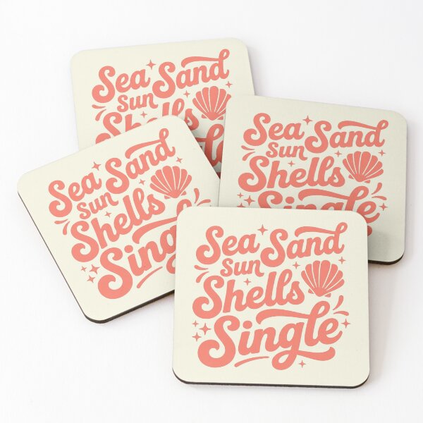 Item preview, Sea Sun Sand Shells Single, Funny Beach Breakup Design, Single Life Summer Vibes designed and sold by thesplitshop.