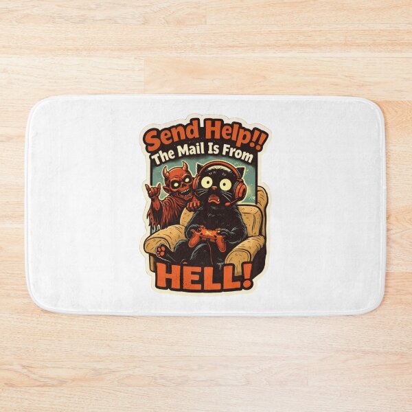 Item preview, Send Help Cat from Hell – Dark Humor Funny Sticker designed and sold by ZenvyraLab.