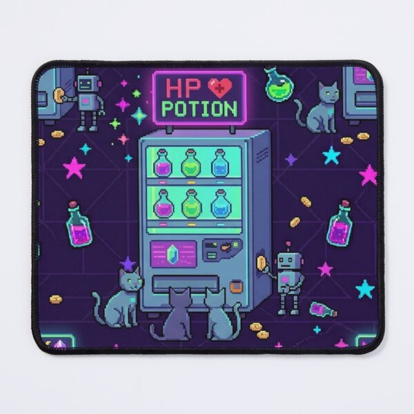 Item preview, 8-Bit Retro Potion Vending Machine HP & MP Pixel Art Pattern designed and sold by InnerwayStudio.
