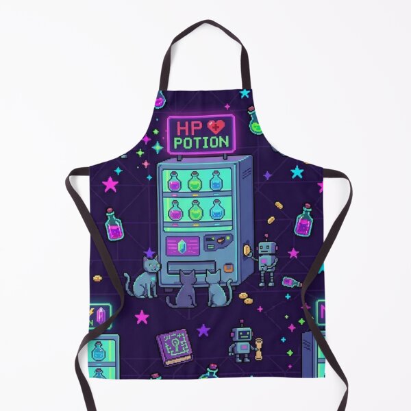 Item preview, 8-Bit Retro Potion Vending Machine HP & MP Pixel Art Pattern designed and sold by InnerwayStudio.
