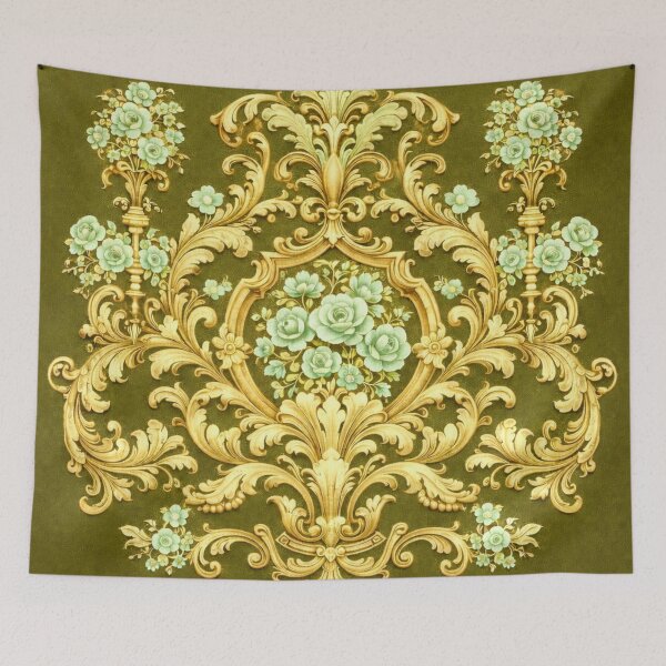Item preview, Gold Rococo & Mint Green Roses designed and sold by DesignsByPrnces.