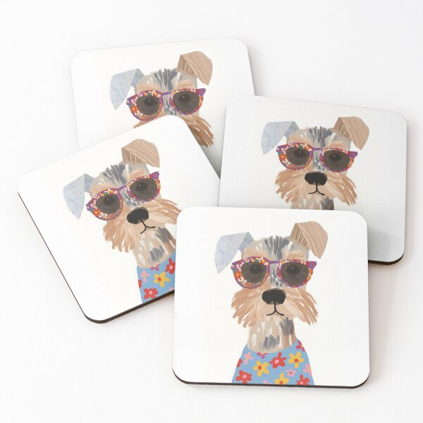 Item preview, Quirky Floral Dog in Sunglasses Poster designed and sold by STTrillionTEES.
